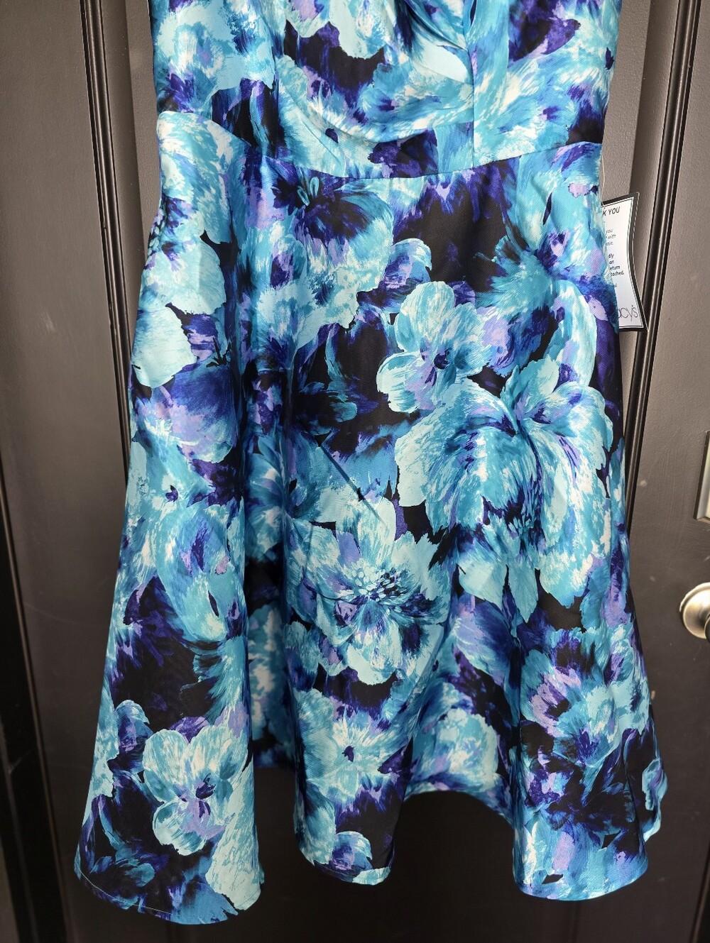 NWT Alex Evenings Blue Floral Fit & Flare Cocktail Dress Size 14 MSRP $199 - Picture 7 of 12